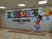 Leisure centre wall